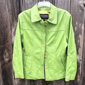 Lime Green Wilson’s Leather Trench Coat